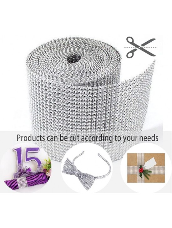 Bling Rhinestone Diamond Mesh Ribbon Wrap